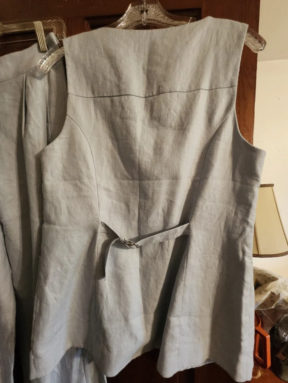 Posse Parker Light Blue Linen Pant And Vest Set
